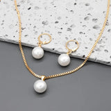 Radiant Grace Pearl Gold Jewelry Set