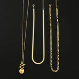 Savella Textured Coin Layered Gold Necklace