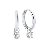 Larmes de Lune Stone Hoop Earrings | White Gold