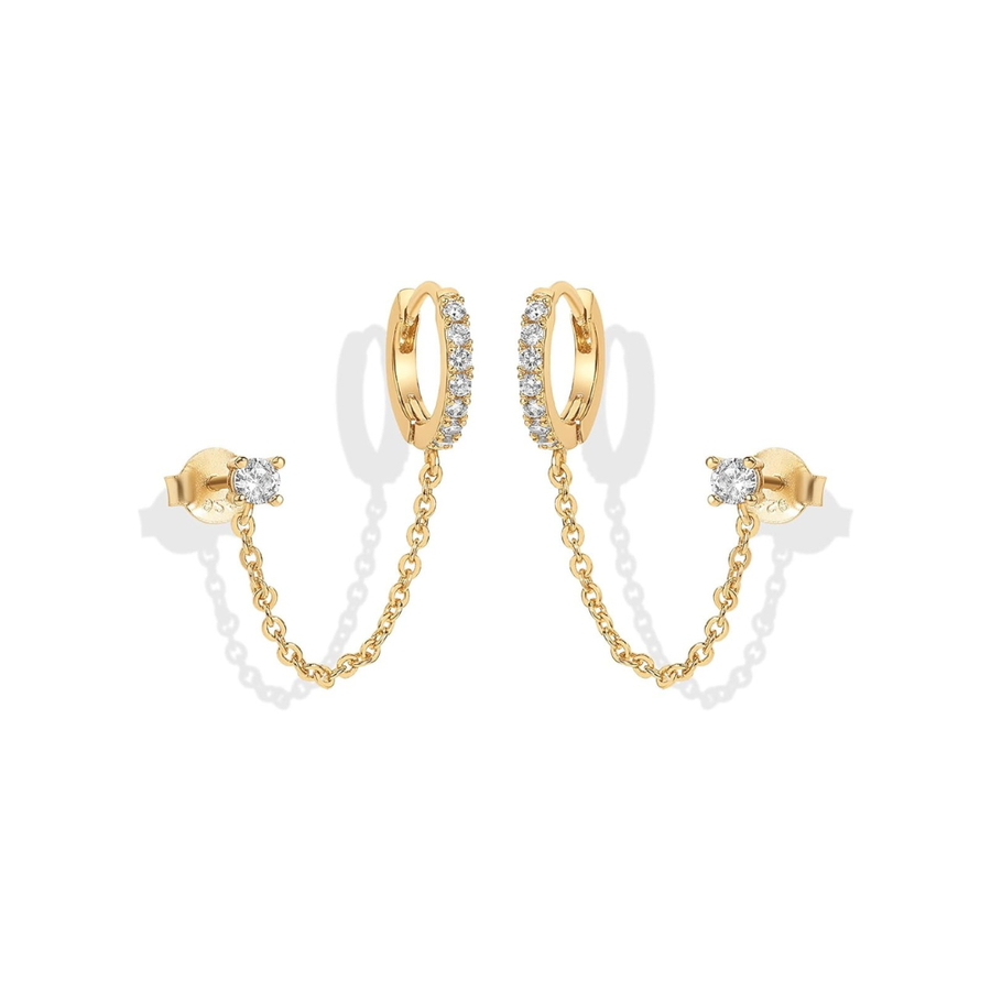 Linked Gold Earrings