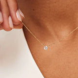 Clara Moissanite Stone Gold Necklace
