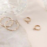 Larmes de Soleil Stone Gold Hoop Earrings