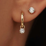 Larmes de Soleil Stone Gold Hoop Earrings