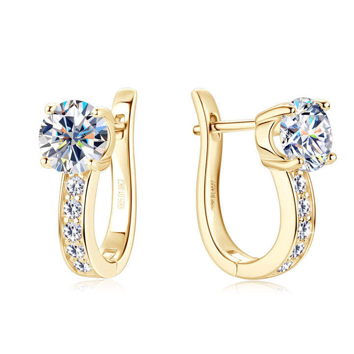 Luxe Channel Gold Huggie Earrings