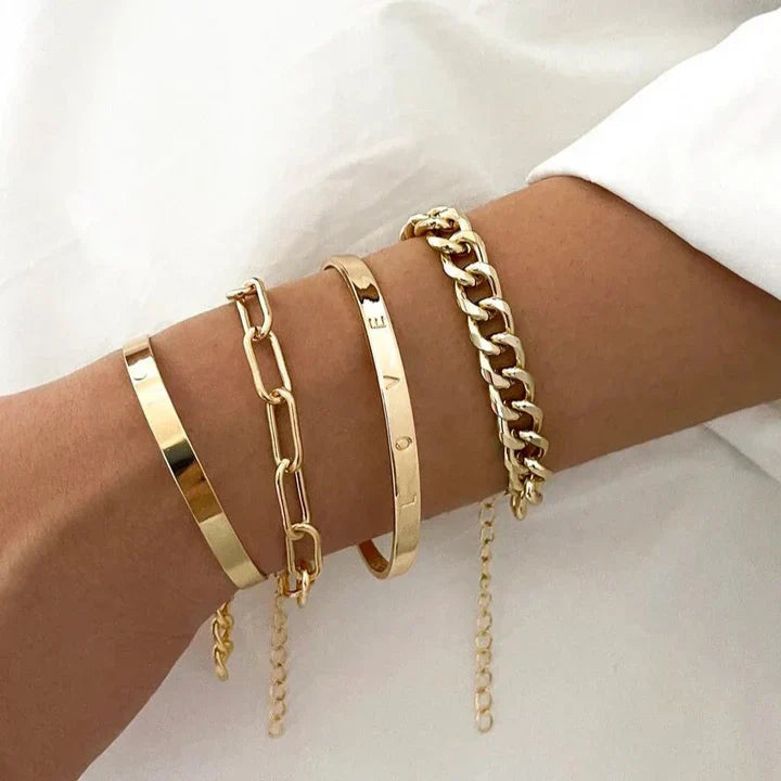 Elian Mercer Gold Bracelet Set