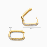 Radiant Pave Gold Hoop Earrings