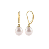 Lustrous Pearl Gold Dangle Earrings