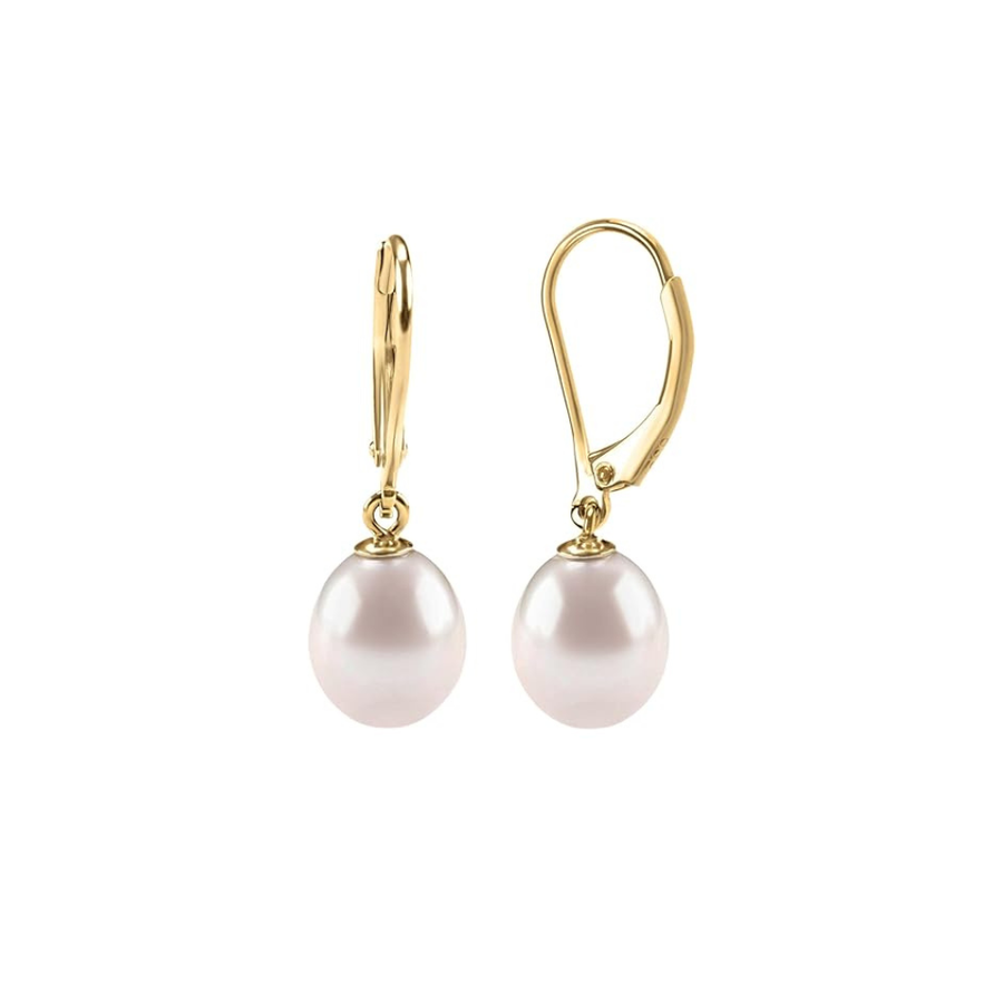 Lustrous Pearl Gold Dangle Earrings